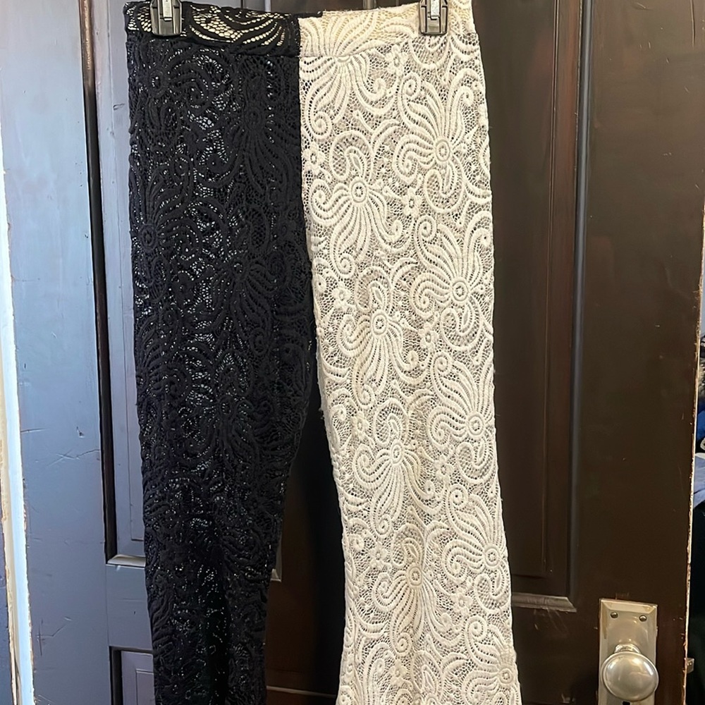 Split fabric bell bottoms